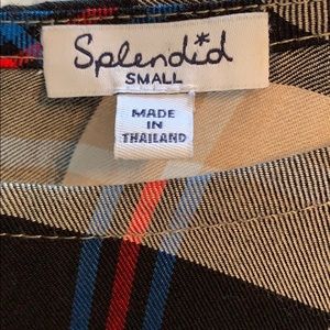 Splendid Plaid Multi-Button Back Shirt (sz small)